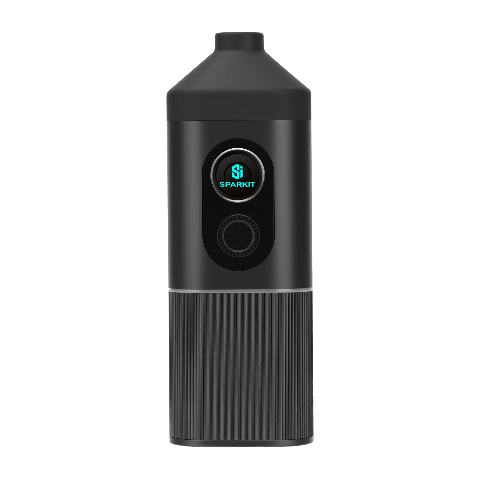 SparkIt TRI with its front display active and chamber above the machined body